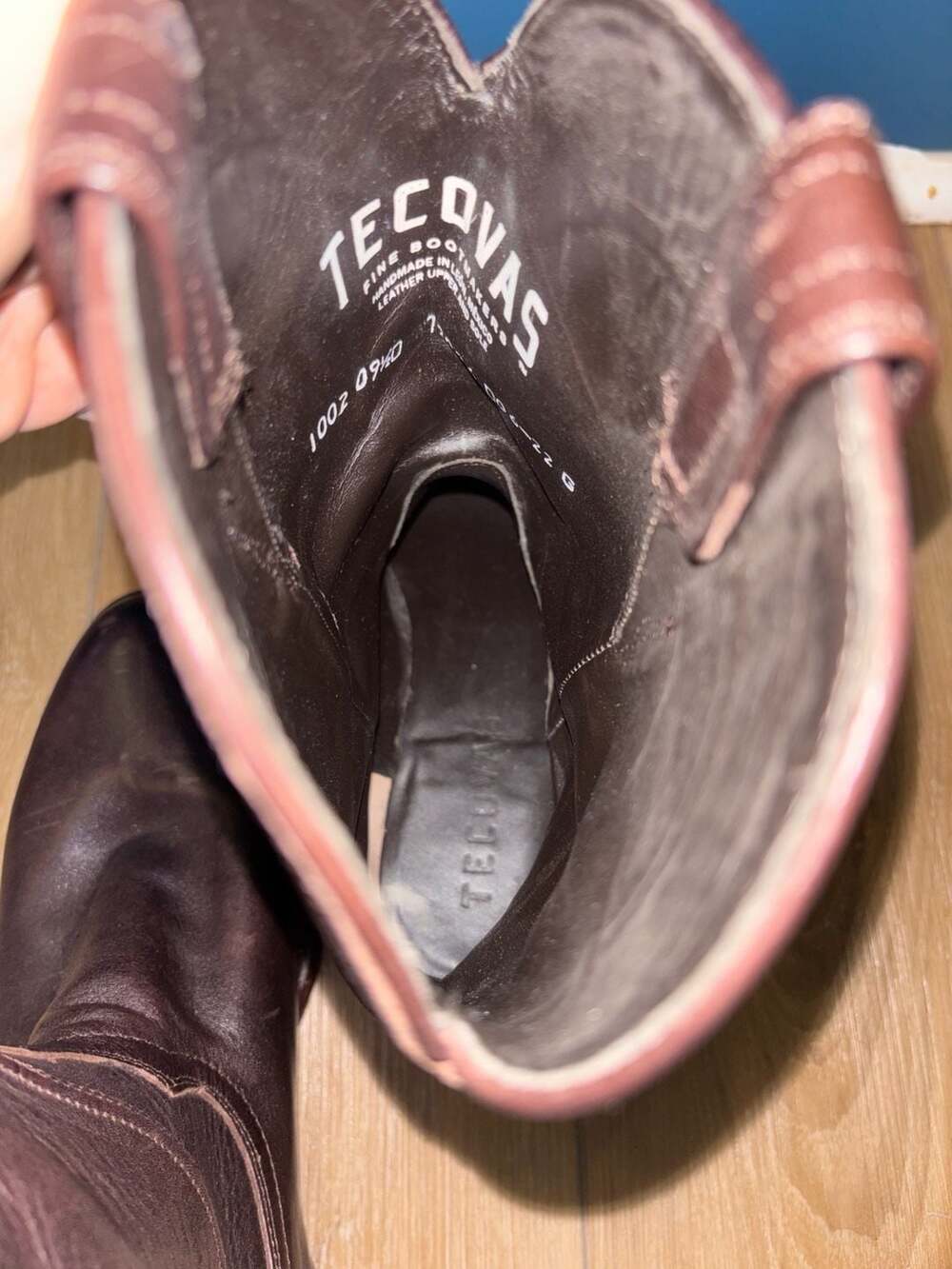 Tecovas The Earl Men's Roper Cowboy Boots in Bourbon Calfskin Leather - Picture 9 of 10